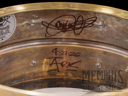 Dunnett Classic 14x6.5 Model 2N Brass Snare Drum - Antique Patina