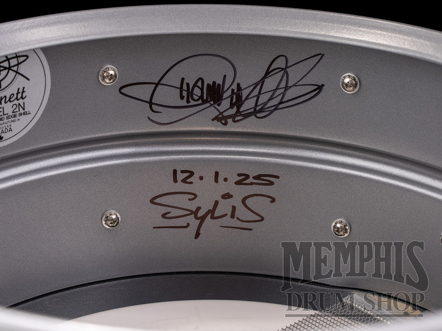 Dunnett Classic 14x6.5 Model 2N Carbon Steel Snare Drum - Matte Silver
