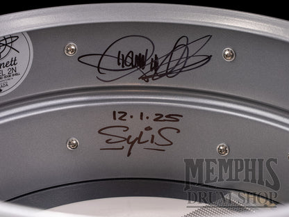 Dunnett Classic 14x6.5 Model 2N Carbon Steel Snare Drum - Matte Silver