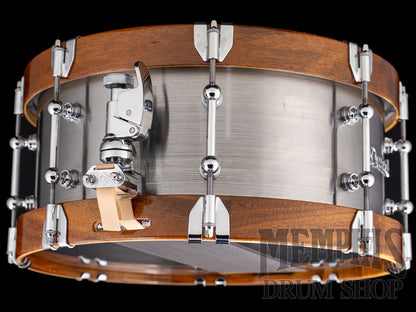 Dunnett Classic 14x6.5 Carbon Steel Sledge Snare Drum with Acacia Metal Wood Hoops - Polished