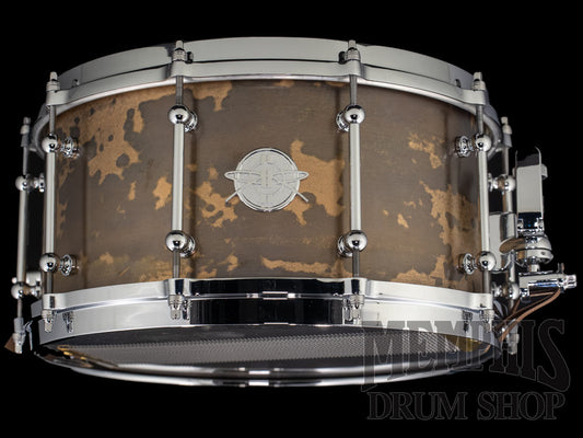 Dunnett Classic 14x7 Model K Kast Bronze Snare Drum with Die-Cast Hoops - Calico Patina