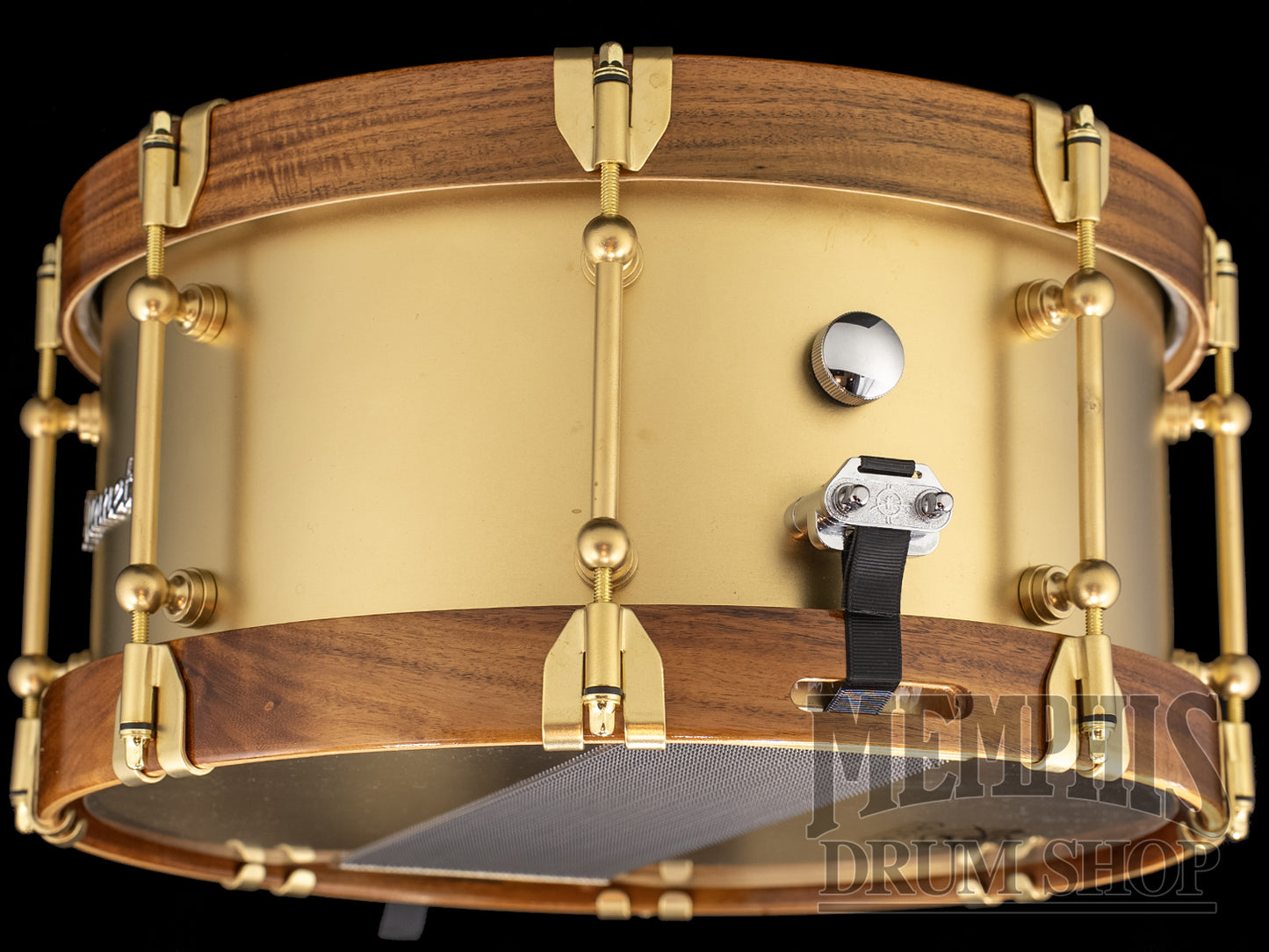 Dunnett Classic 14x7 Model K Cast Brass Snare Drum with Acacia Metal Wood Hoops - Raw