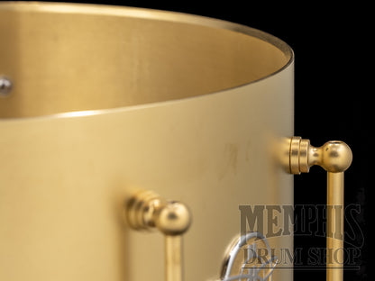 Dunnett Classic 14x7 Model K Cast Brass Snare Drum with Acacia Metal Wood Hoops - Raw