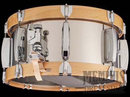 Dunnett Classic 14x7 Stainless Steel Snare Drum with Deko Lugs and Metal Wood Hoops