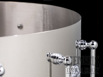 Dunnett Classic 14x7 Stainless Steel Snare Drum with White Metal Wood Hoops - Polished