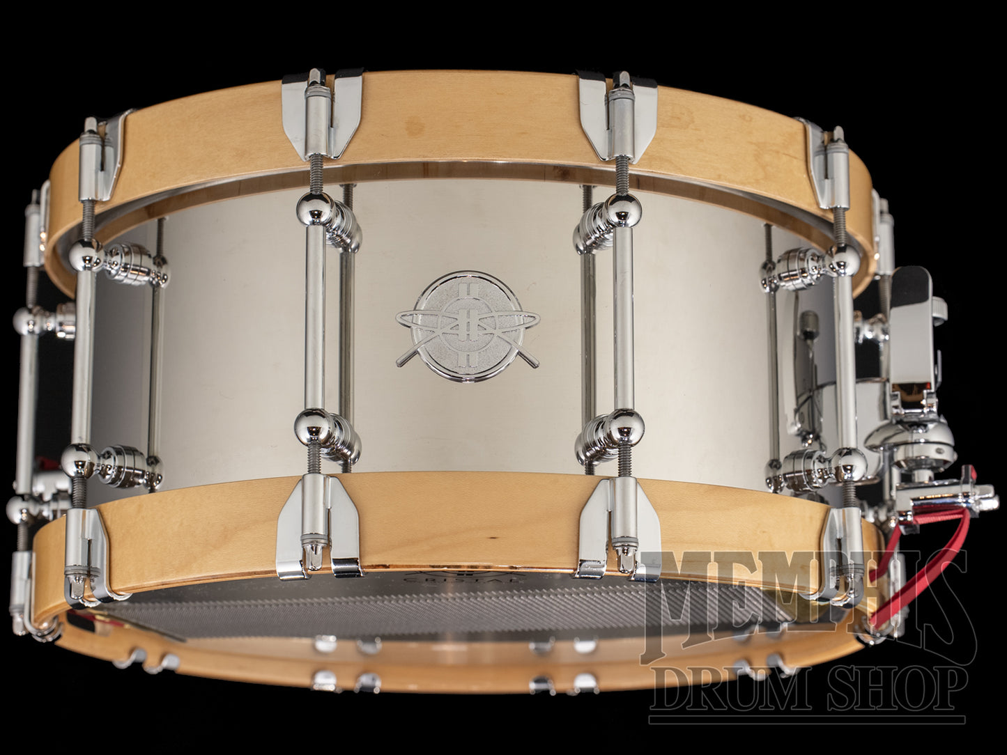 Dunnett Classic 14x7 Stainless Steel Snare Drum with Metal Wood Hoops - Polished