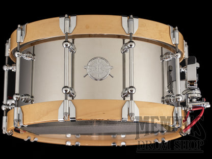 Dunnett Classic 14x7 Stainless Steel Snare Drum with Metal Wood Hoops - Polished
