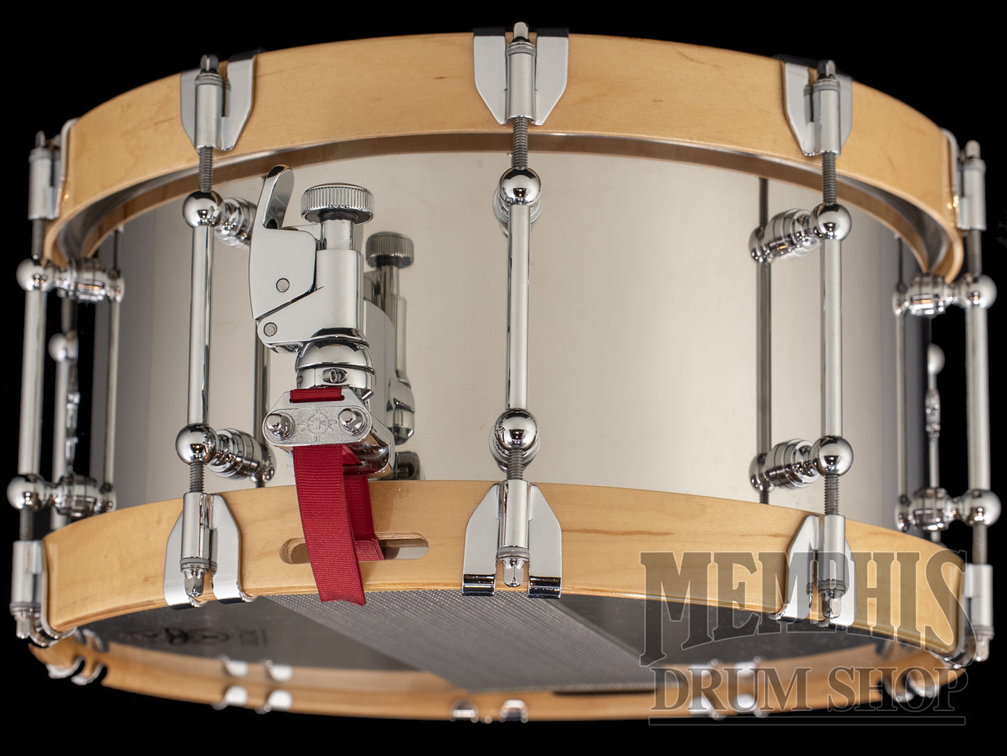 Dunnett Classic 14x7 Stainless Steel Snare Drum with Metal Wood Hoops - Polished