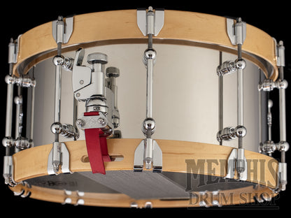 Dunnett Classic 14x7 Stainless Steel Snare Drum with Metal Wood Hoops - Polished