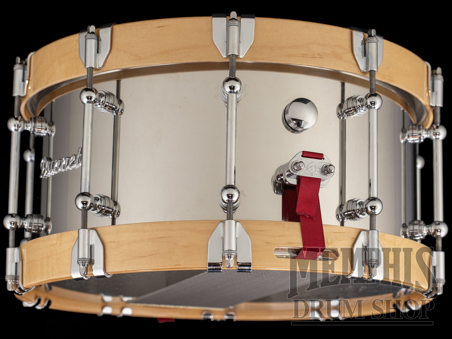 Dunnett Classic 14x7 Stainless Steel Snare Drum with Metal Wood Hoops - Polished