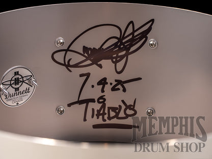 Dunnett Classic 14x7 Titanium Snare Drum with 10 Lugs and Die-Cast Hoops - Polished
