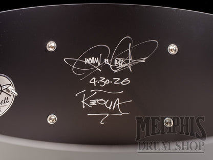 Dunnett Classic 14x7 Titanium Tourbillon Snare Drum with Engraved Acacia Metal Wood Hoops