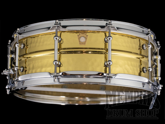 Ludwig 14x5 Hammered Brass Snare Drum with Tube Lugs