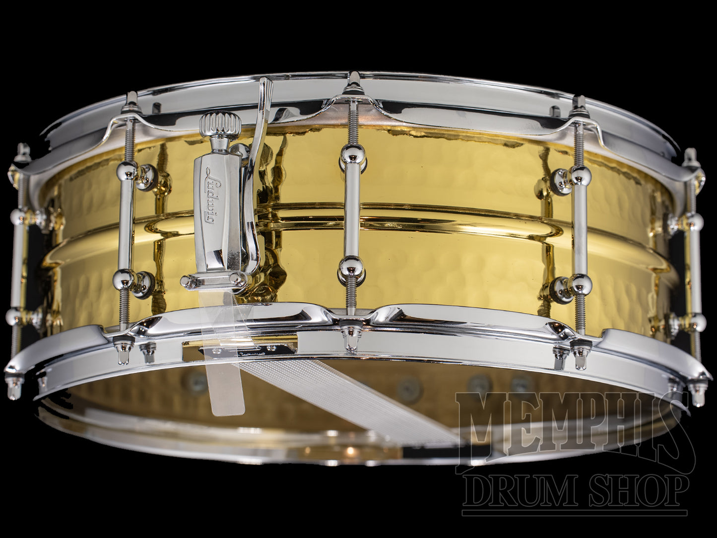 Ludwig 14x5 Hammered Brass Snare Drum with Tube Lugs
