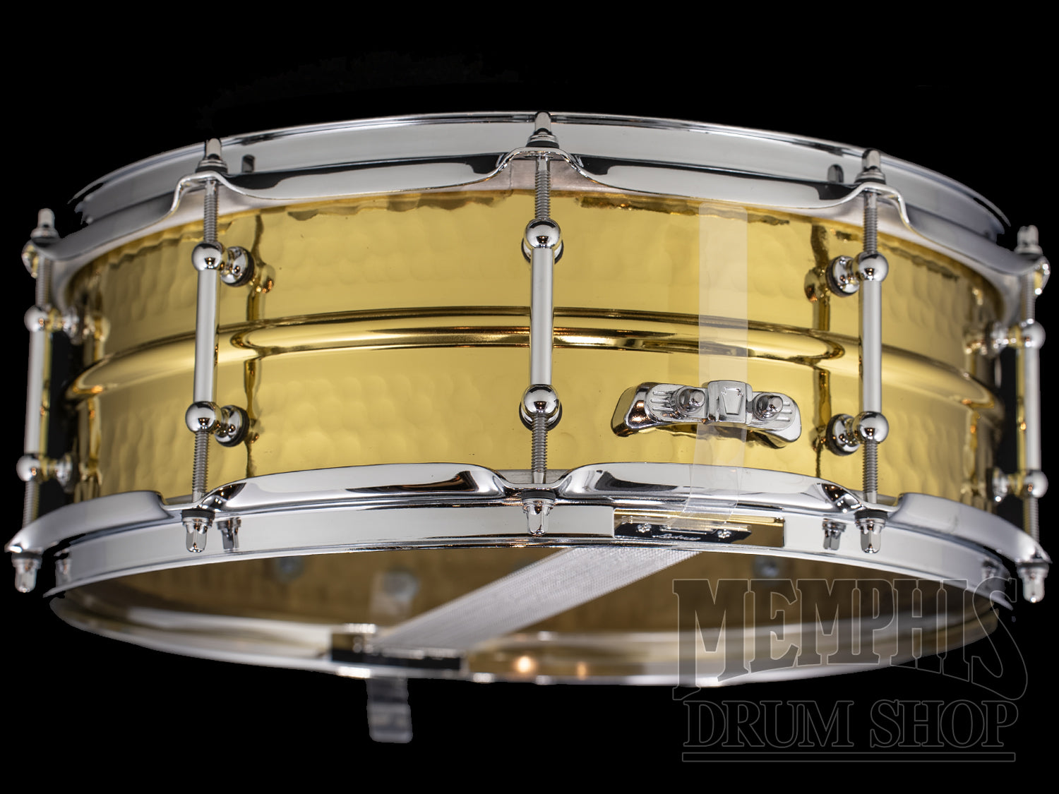 Ludwig 14x5 Hammered Brass Snare Drum with Tube Lugs (LB420BKT