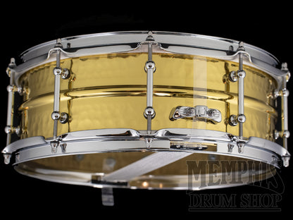 Ludwig 14x5 Hammered Brass Snare Drum with Tube Lugs