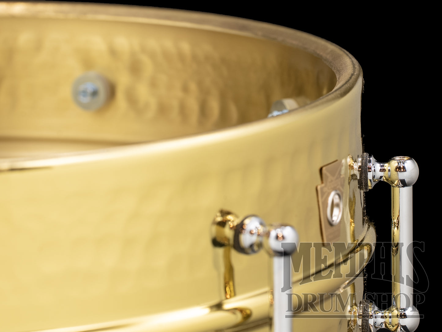 Ludwig 14x5 Hammered Brass Snare Drum with Tube Lugs