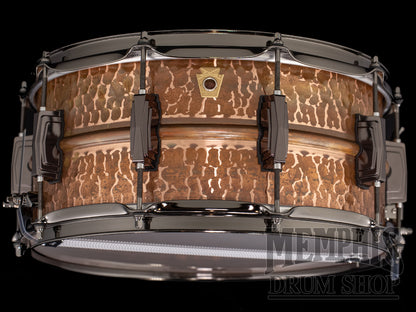 Ludwig 14x6.5 Raw Copperphonic Hammered Snare Drum with Black Nickel Hardware