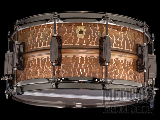 Ludwig 14x6.5 Raw Copperphonic Hammered Snare Drum with Black Nickel Hardware