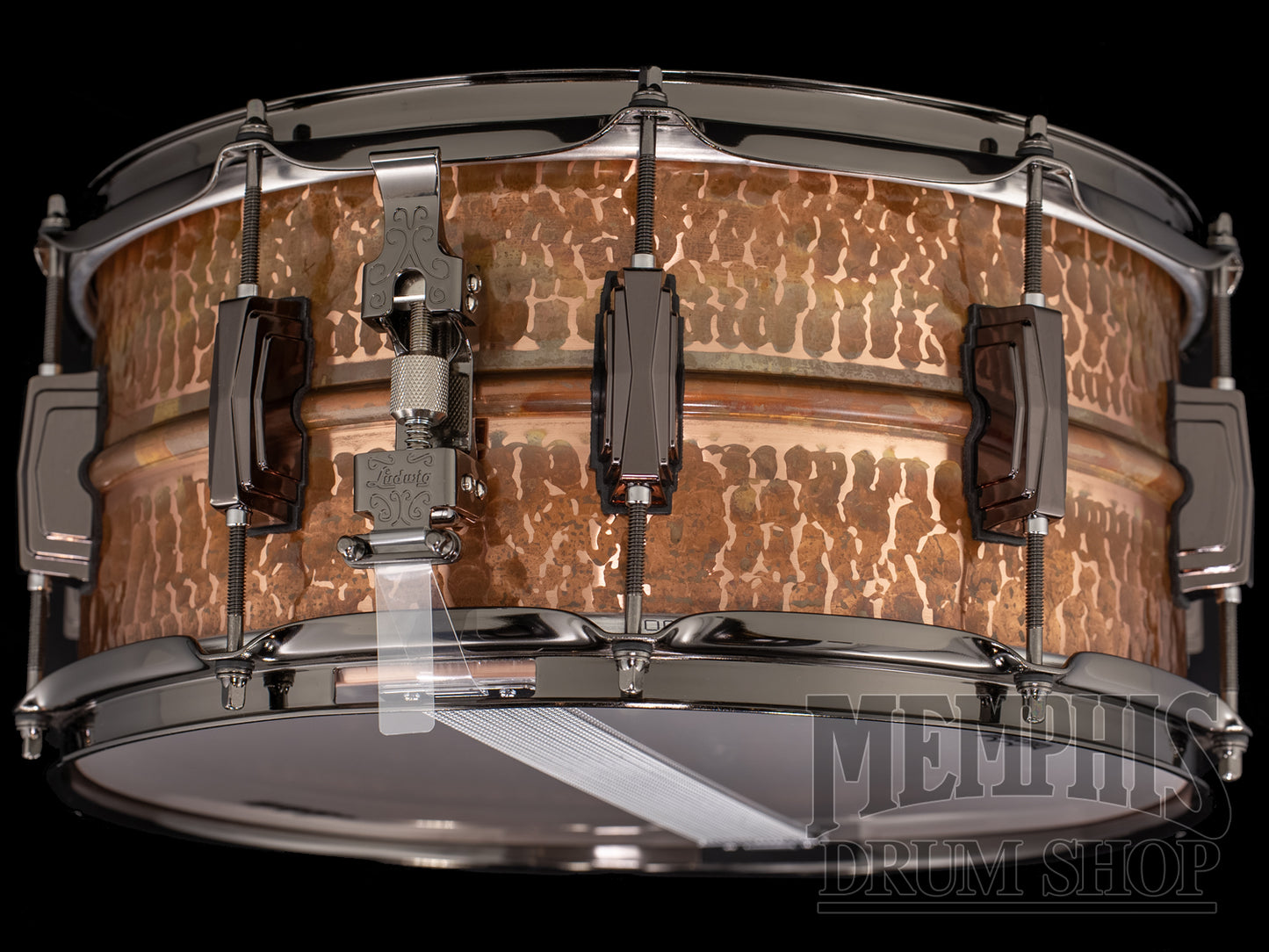 Ludwig 14x6.5 Raw Copperphonic Hammered Snare Drum with Black Nickel Hardware