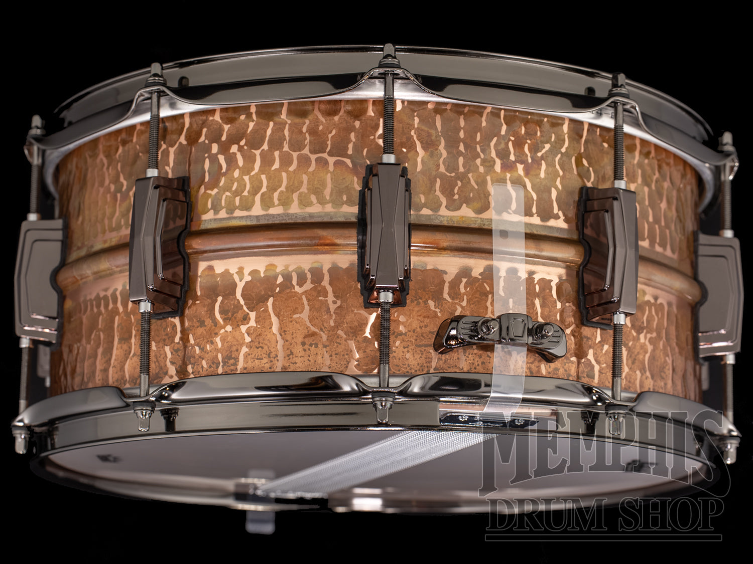 Ludwig 14x6.5 Raw Copperphonic Hammered Snare Drum with Black