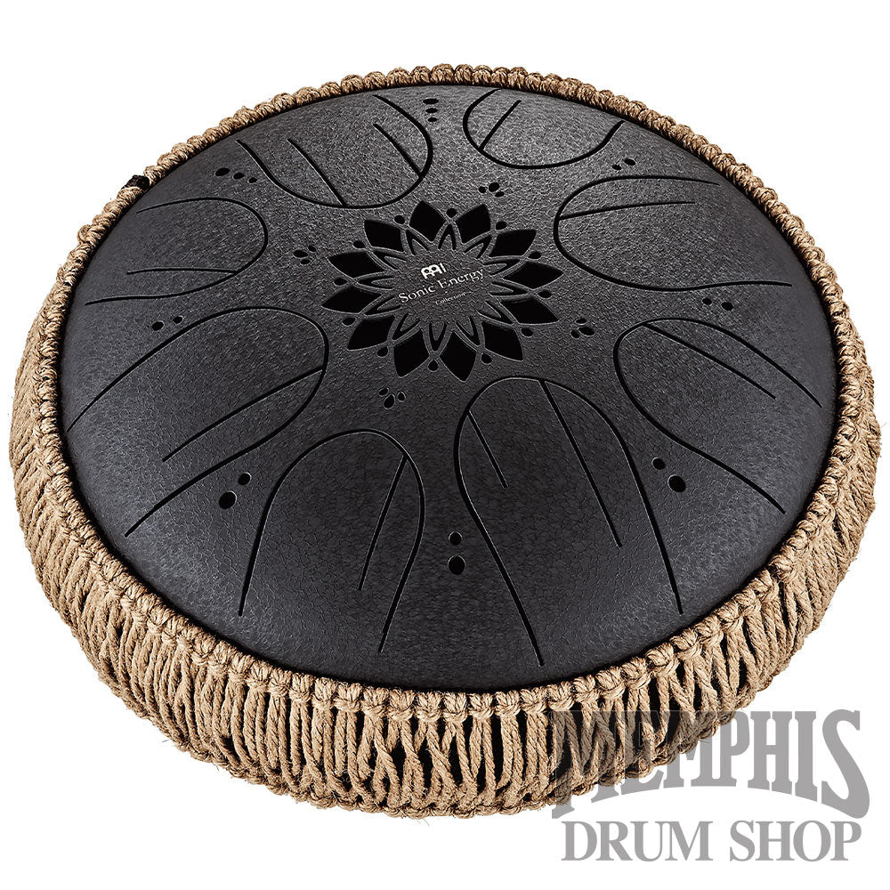 Meinl 10” Medium Octave Steel Tongue Drum B Minor 8 Notes 432Hz - Black