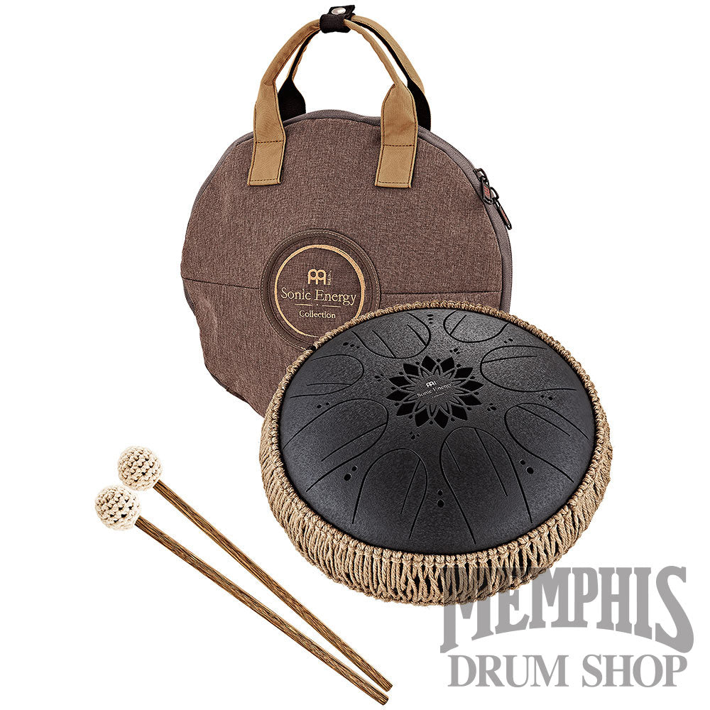 Meinl 10” Medium Octave Steel Tongue Drum B Minor 8 Notes 432Hz - Black