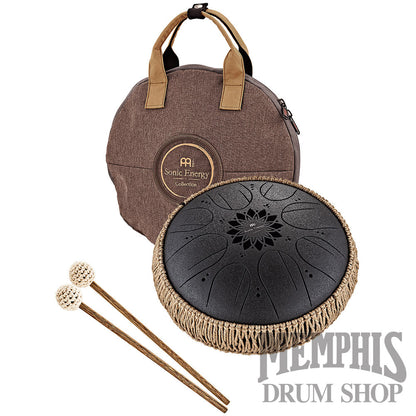 Meinl 10” Medium Octave Steel Tongue Drum B Minor 8 Notes 432Hz - Black