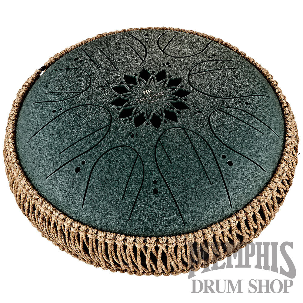 Meinl 10” Medium Octave Steel Tongue Drum F# Minor 8 Notes 432Hz - Dark Green