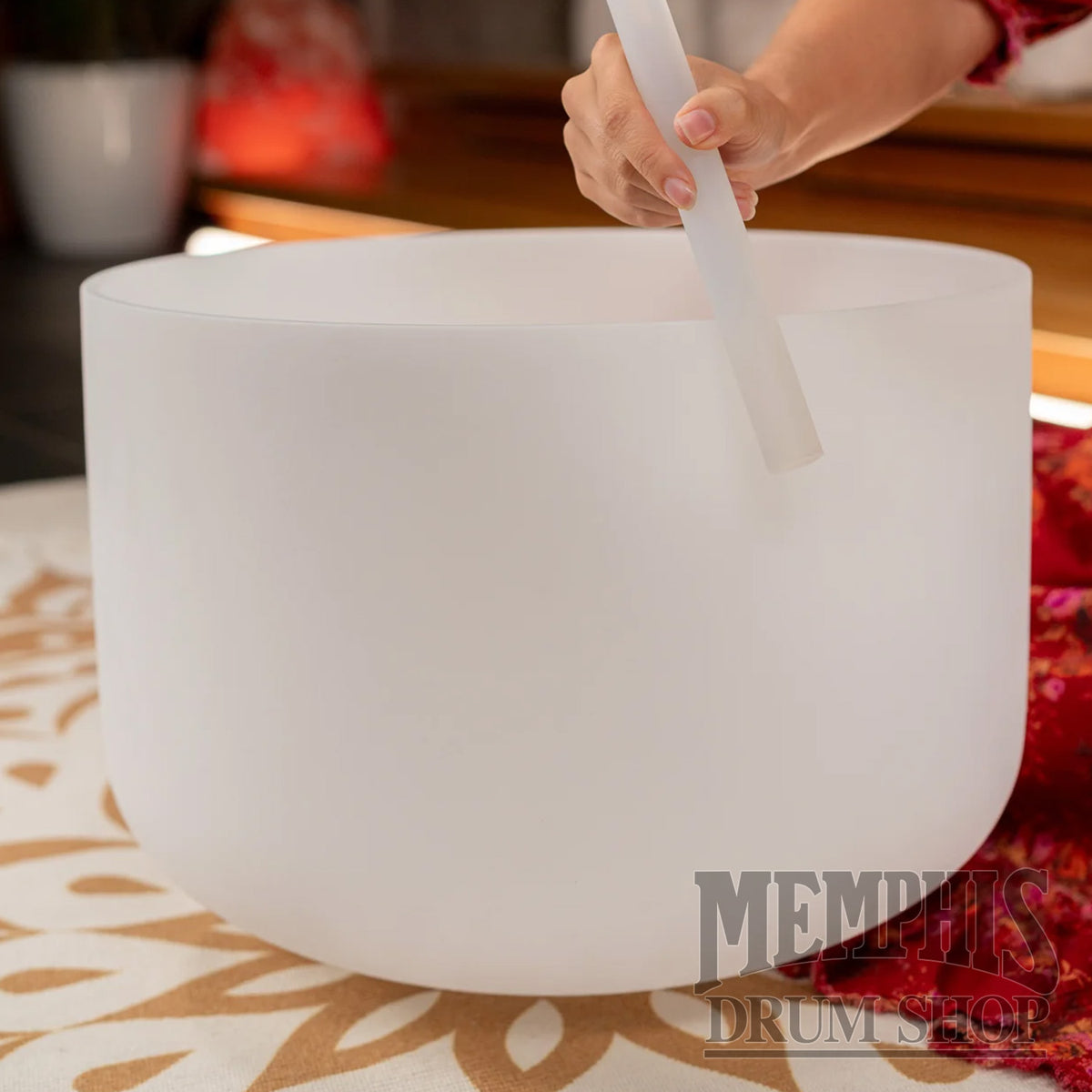 Meinl Sonic Energy Crystal Singing Bowl 16" White-frosted, Note C3, Root Chakra
