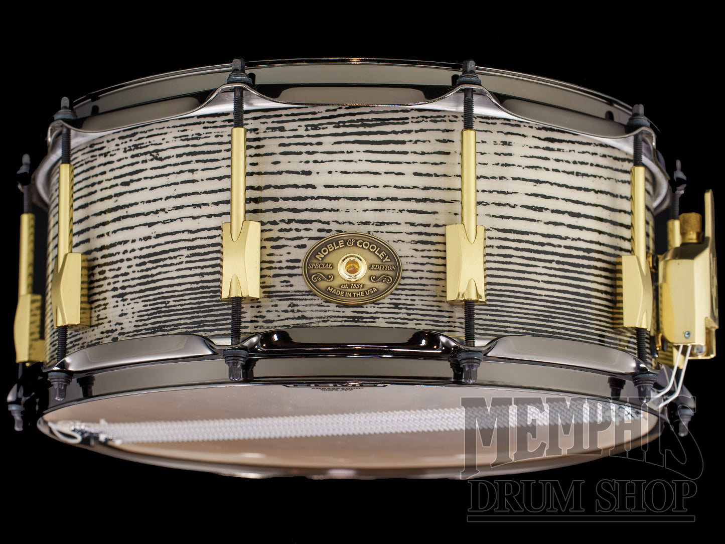 Noble & Cooley 14x6 Special Edition Solid Shell Classic Ash Snare Drum - Royal White Tiger