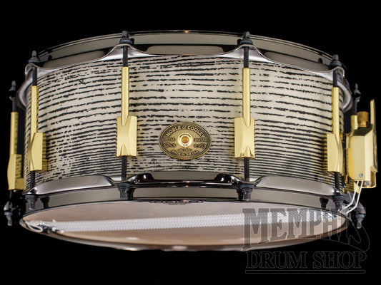 Noble & Cooley 14x6 Special Edition Solid Shell Classic Ash Snare Drum - Royal White Tiger