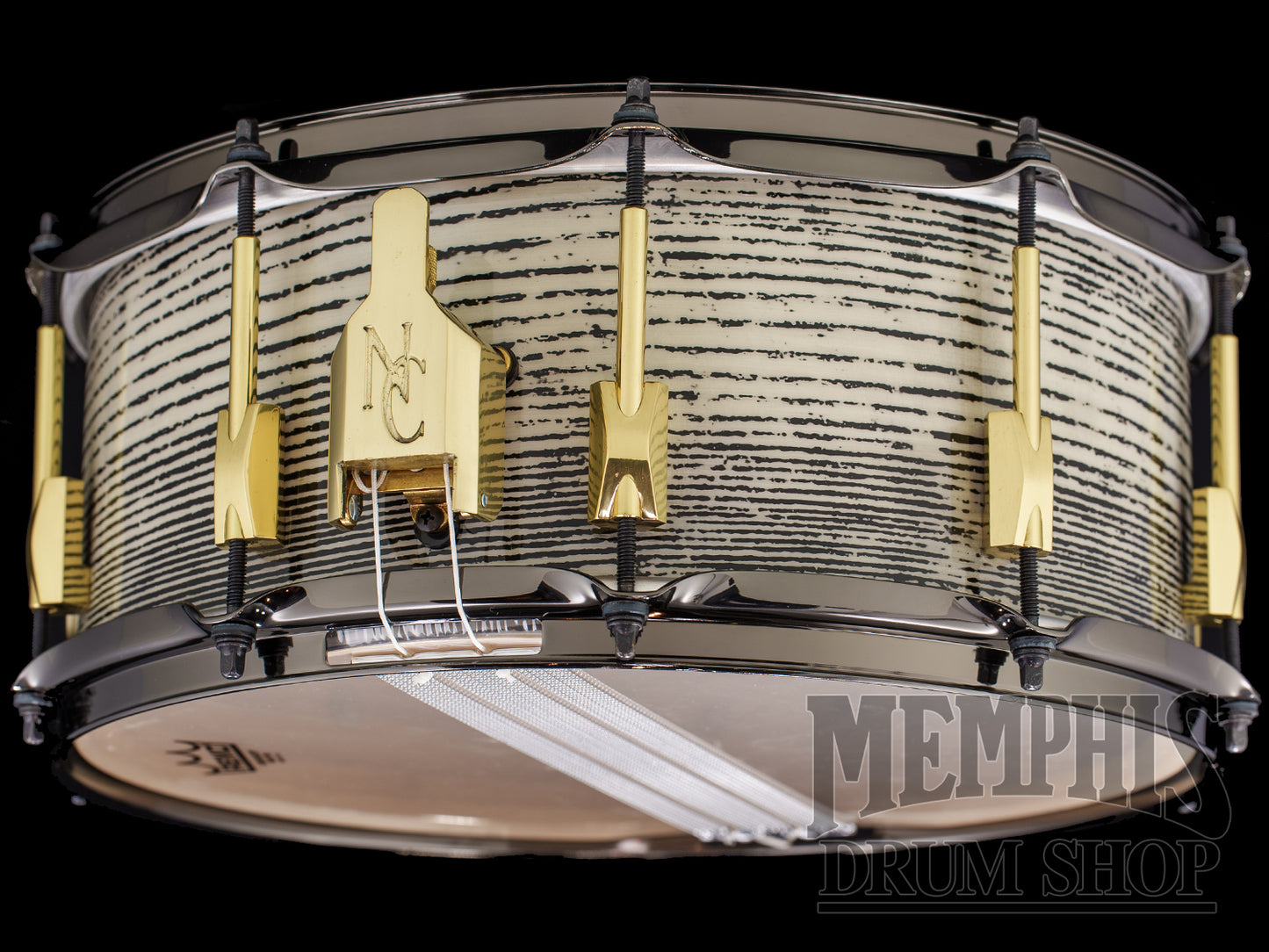 Noble & Cooley 14x6 Special Edition Solid Shell Classic Ash Snare Drum - Royal White Tiger