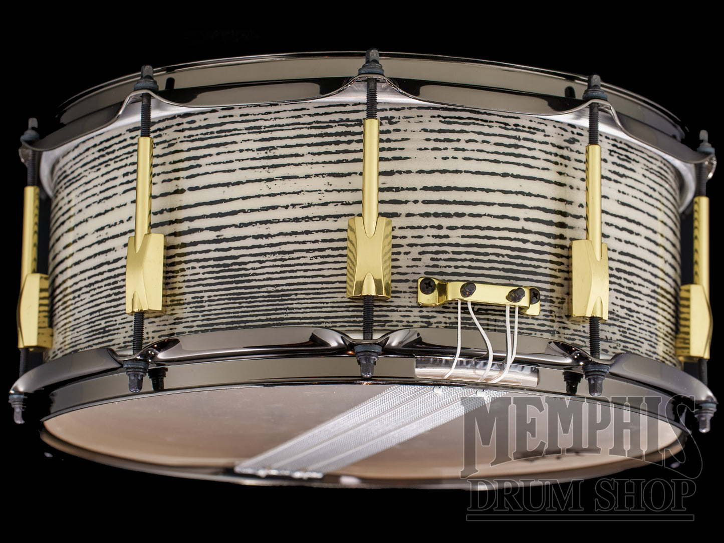 Noble & Cooley 14x6 Special Edition Solid Shell Classic Ash Snare Drum - Royal White Tiger
