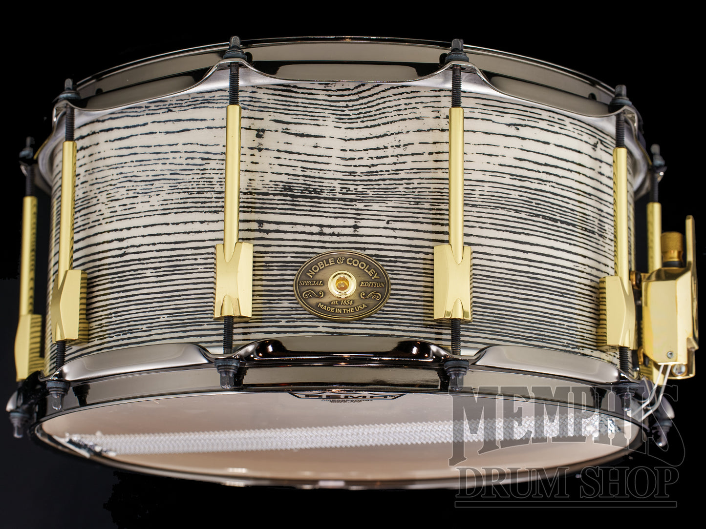 Noble & Cooley 14x7 Special Edition Solid Shell Classic Ash Snare Drum - Royal White Tiger