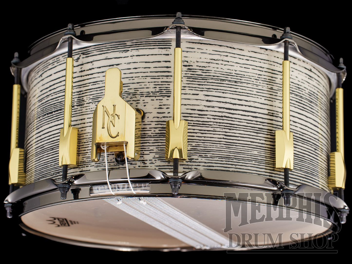 Noble & Cooley 14x7 Special Edition Solid Shell Classic Ash Snare Drum - Royal White Tiger