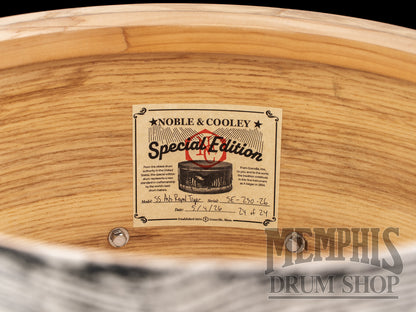 Noble & Cooley 14x7 Special Edition Solid Shell Classic Ash Snare Drum - Royal White Tiger