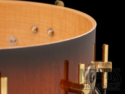 Noble & Cooley 14x5.5 Special Edition Curly Maple Snare Drum - Honey Maple Black Burst
