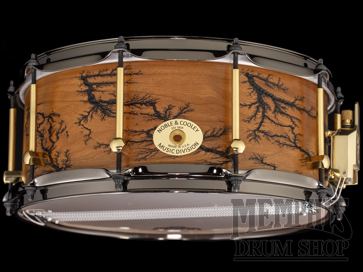 Noble & Cooley 14x6 Solid Shell Classic Cherry Fractal Snare Drum - Natural Satin