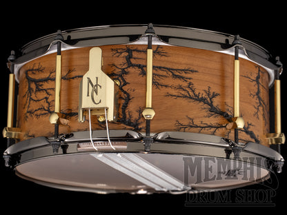 Noble & Cooley 14x6 Solid Shell Classic Cherry Fractal Snare Drum - Natural Satin