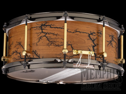 Noble & Cooley 14x6 Solid Shell Classic Cherry Fractal Snare Drum - Natural Satin
