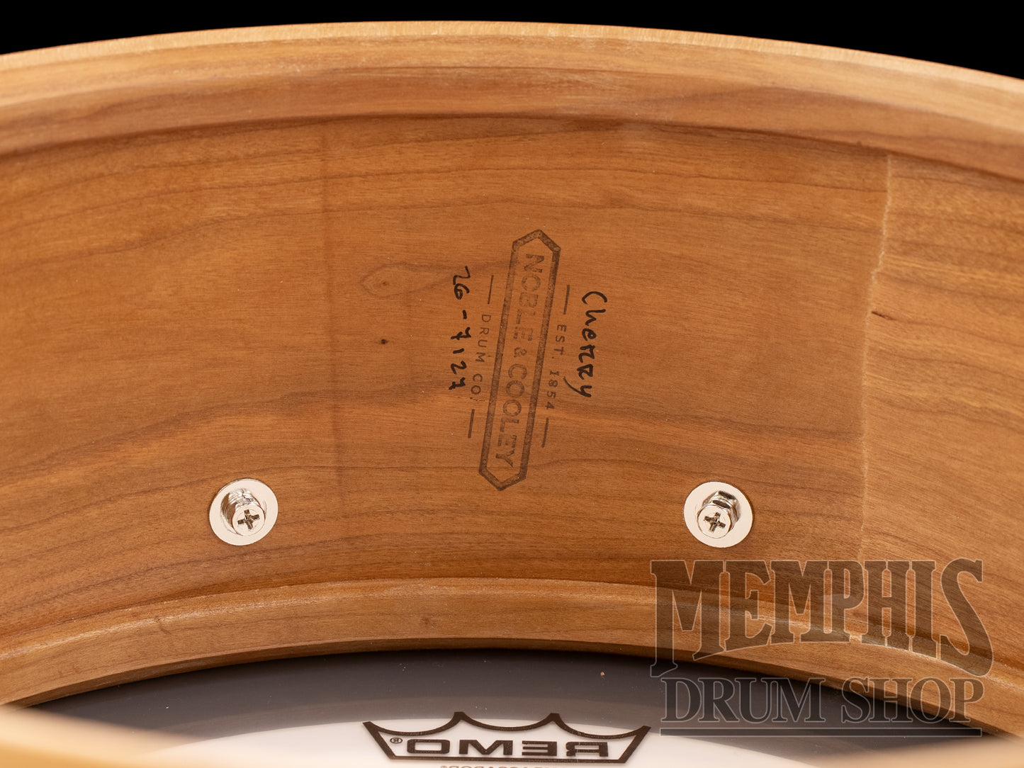 Noble & Cooley 14x6 Solid Shell Classic Cherry Fractal Snare Drum - Natural Satin