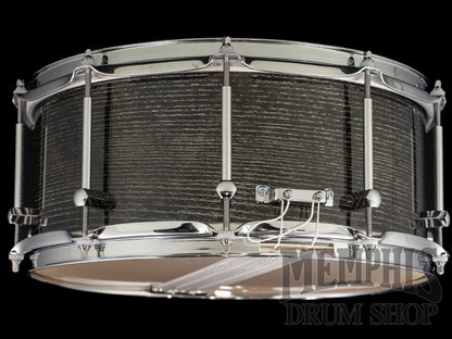 Noble & Cooley 14x6 Solid Shell Classic Ash Snare Drum - Silver Vein Black Gloss