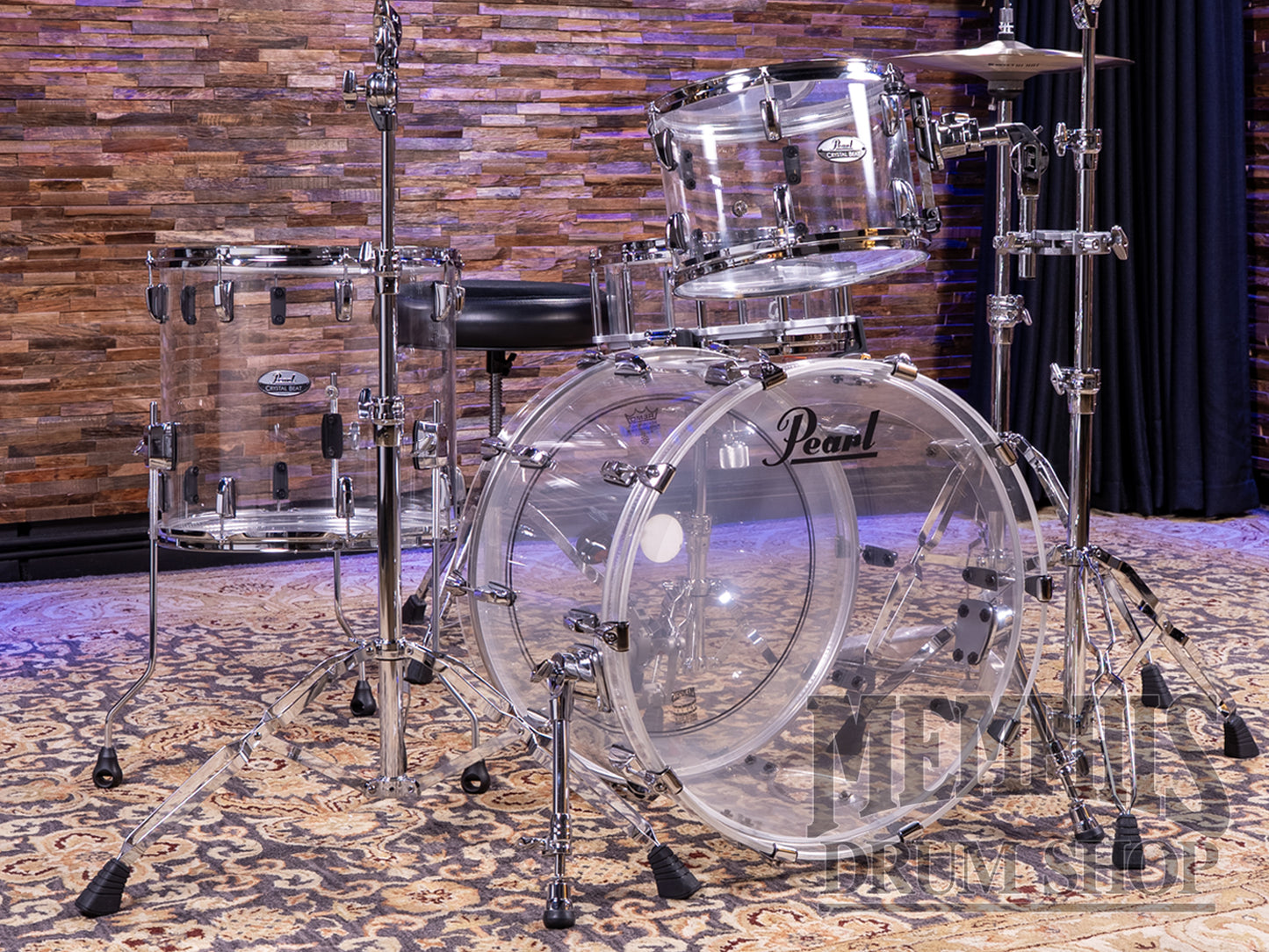 Pearl Crystal Beat Acrylic 3-Piece Drum Set 22/13/16 - Ultra Clear