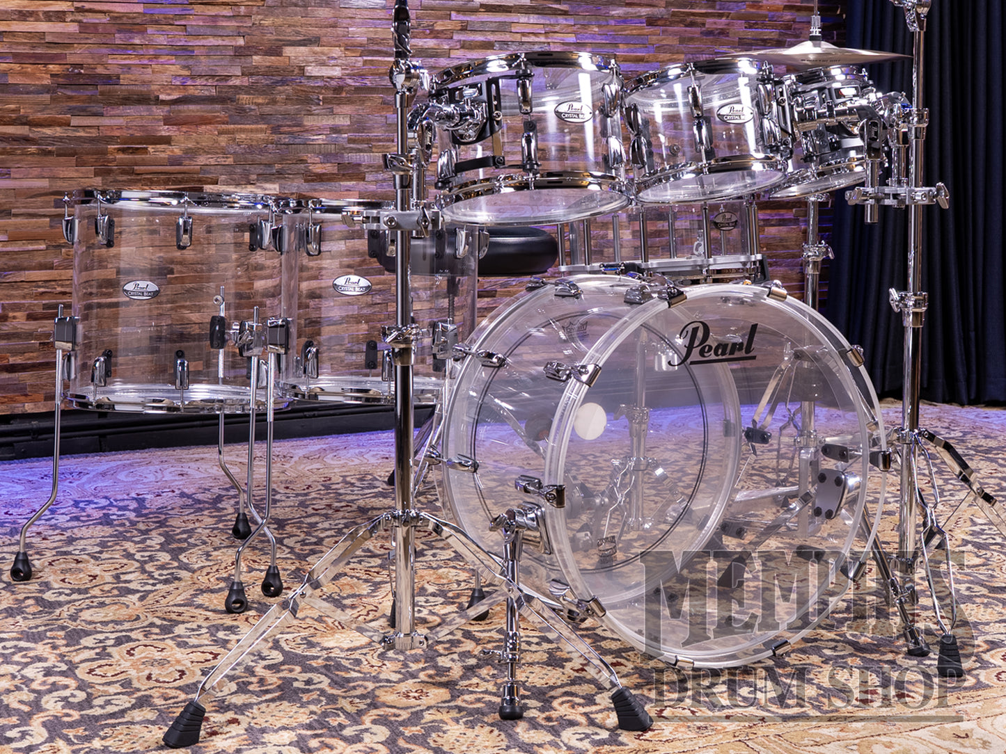 Pearl Crystal Beat Acrylic 6-Piece Drum Set 22/8/10/12/14/16 - Ultra Clear