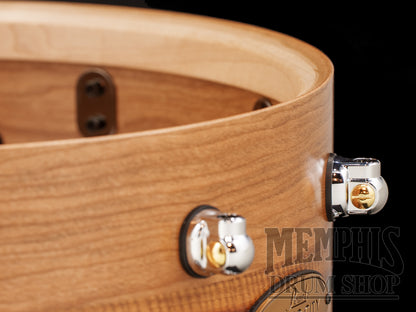 Pearl 14x6.5 Music City Custom Solid Cherry Snare Drum with Spalted Hackberry Inlay