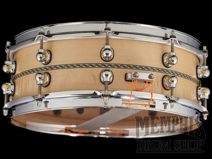 Pearl 14x5 Music City Custom Solid Maple Snare Drum with Blue Ribbon "DNA" Inlay