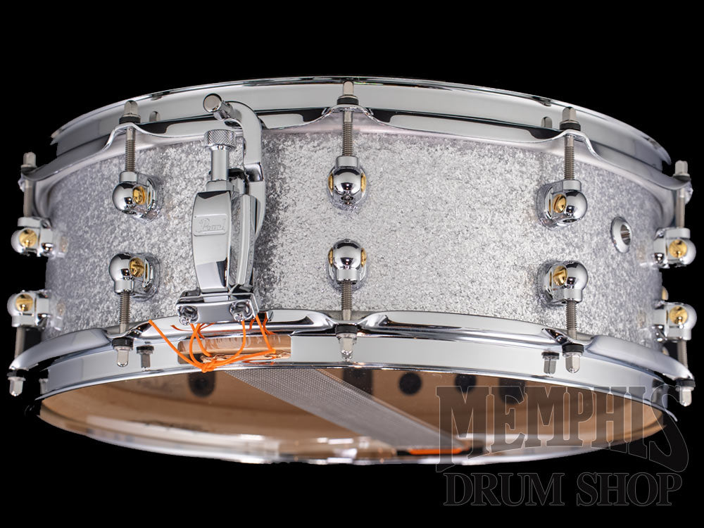 Pearl 14x5 Music City Custom Solid Maple Snare Drum - Classic Silver Sparkle