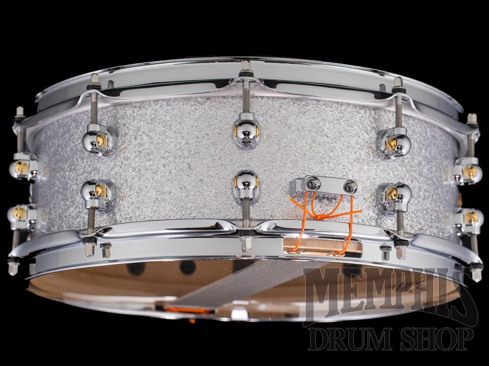 Pearl 14x5 Music City Custom Solid Maple Snare Drum - Classic Silver Sparkle