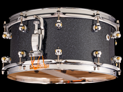 Pearl 14x6.5 Music City Custom Solid Maple Snare Drum - Charcoal Black Sparkle